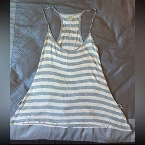 Casual Striped Tank Top in Gray and White